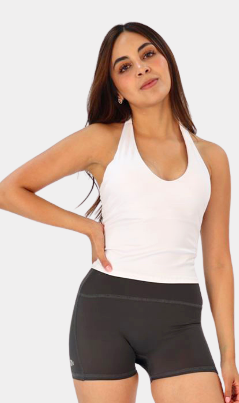 Contour Halter Tank Blanco