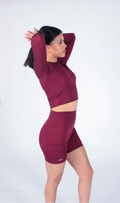 Short deportivo mujer con bolsillo color vino Merlot KIN Active